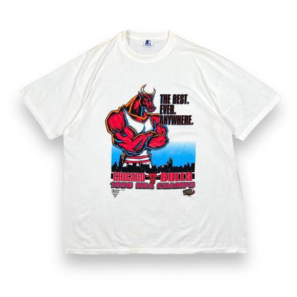 Vintage 1996 Starter Chicago Bulls The Best Ever Anywhere NBA Champs T Shirt XL - Picture 1 of 14